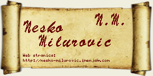 Neško Milurović vizit kartica